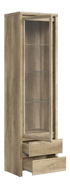 Vitrína BRW Kaspian REG1W2SL (L/P) (dub monument)