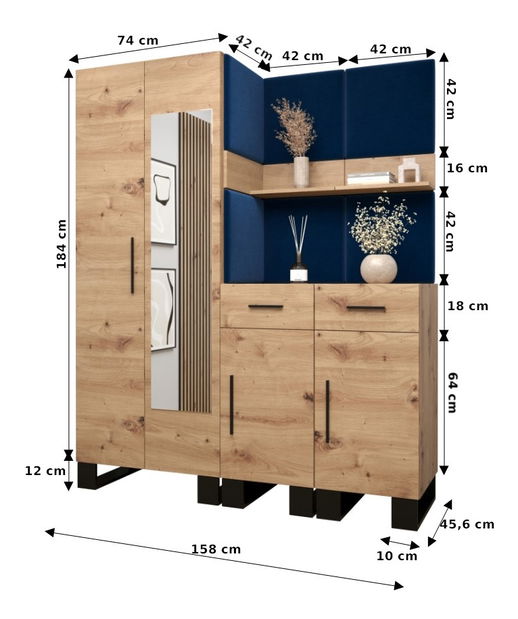 Set za predsoblje Amanda 15 (hrast artisan + bijela)