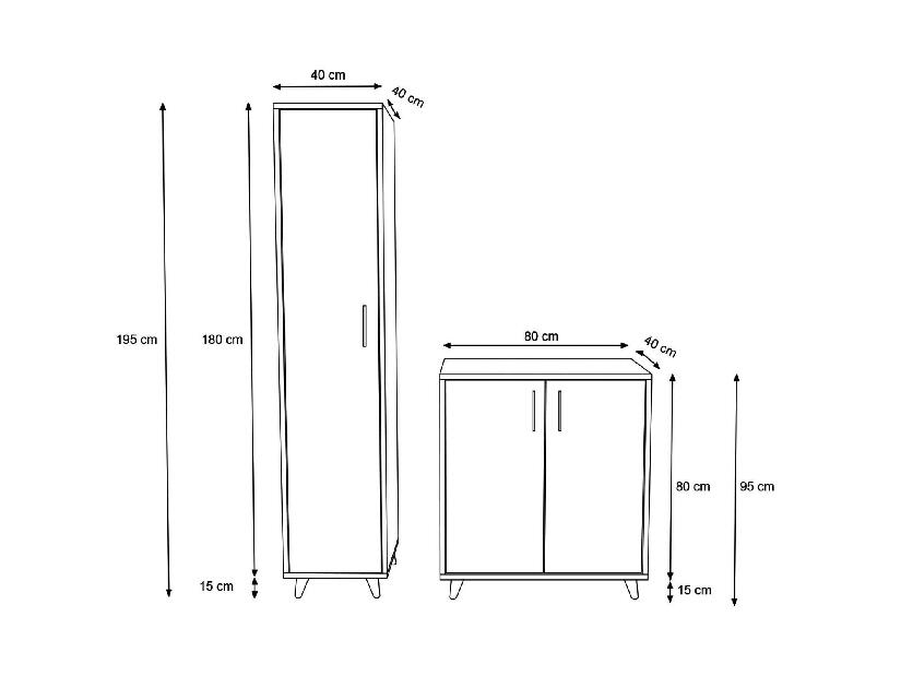 Mobilier Hol Mobeba (stejar + alb) 