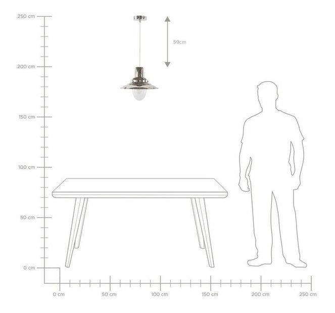 Závesná lampa Petare (strieborná)