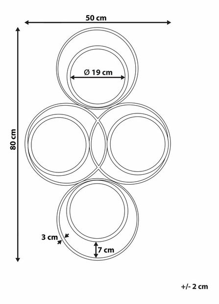 Nástenné zrkadlo Lesza (zlatá)