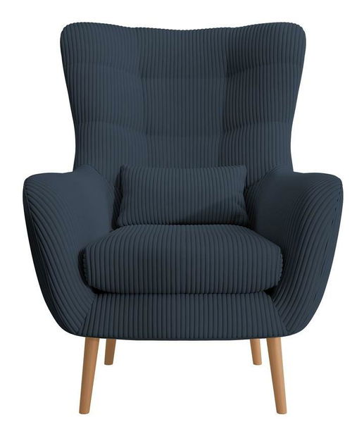 Fotelja s tabureom Veneza VZ2 (mornarsko plava + bukva)