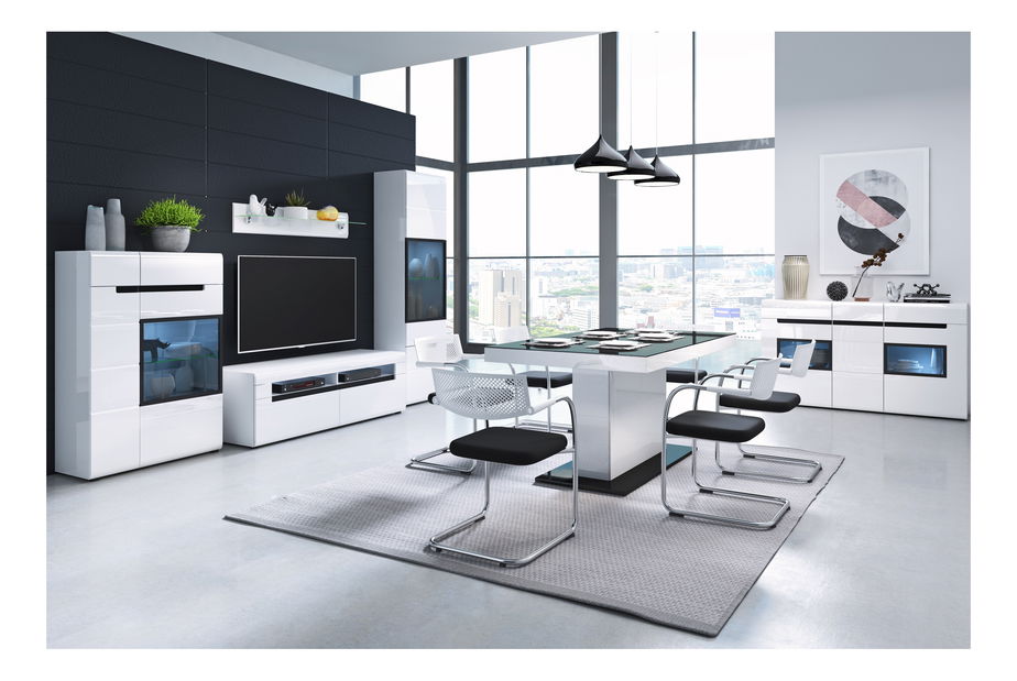 TV stolík Hayle Typ 39 (biela + biely vysoký lesk)