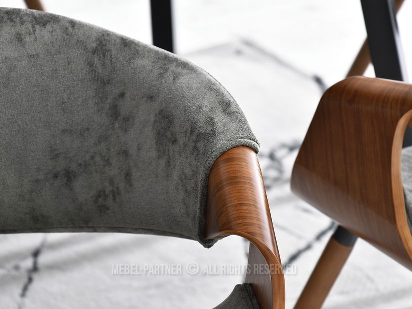 Stolička Bjorn K (sivá + orech)