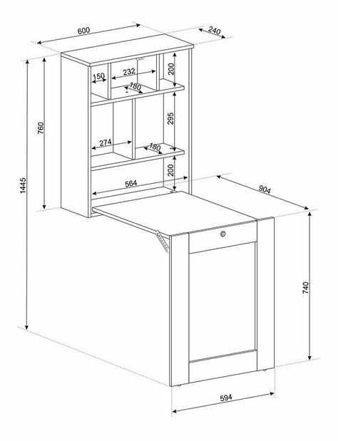 Masă extensibilă PC Till (alb)