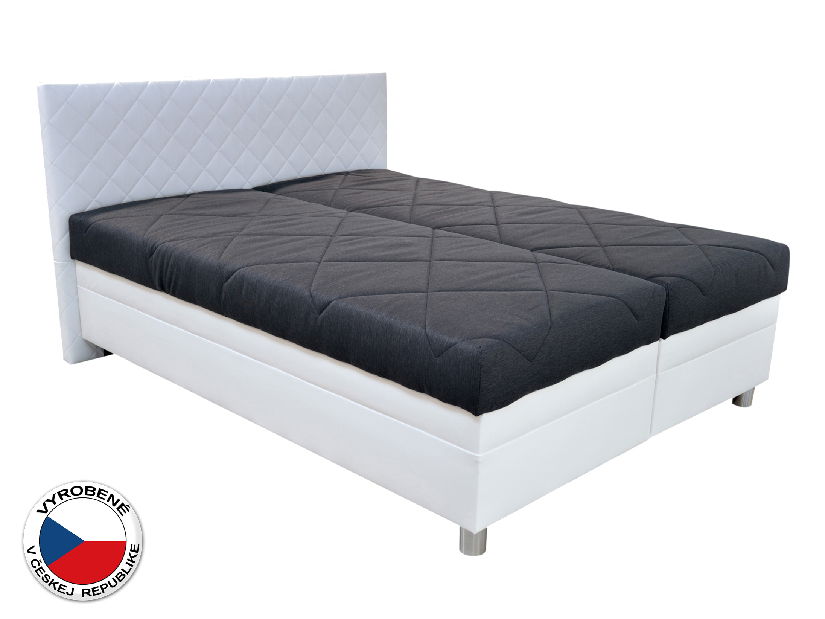 Manželská posteľ 160 cm Blanár Petigo (čierna + biela) (s roštami a matracmi)