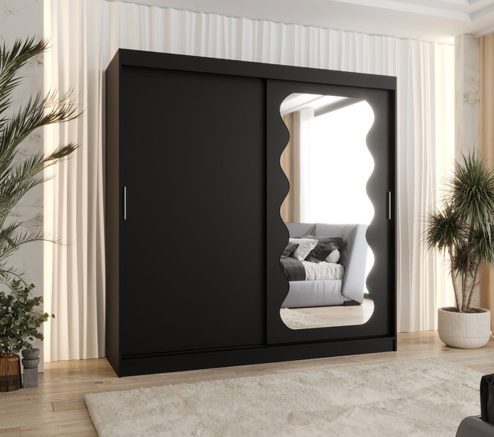 Dulap de haine 200 cm Spock (Negru)