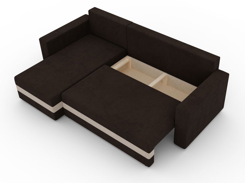 Sarokkanapé Safino (sötétbarna + világosbarna) (B)