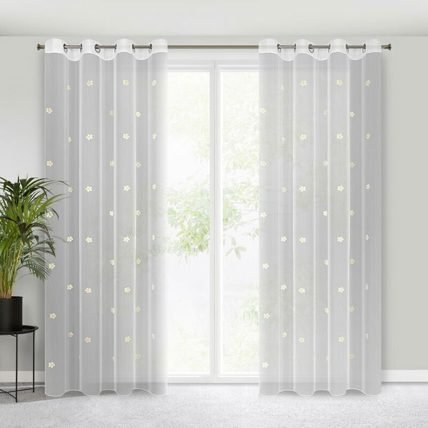 Perdea 140x250 cm Elssa (alb + galben)