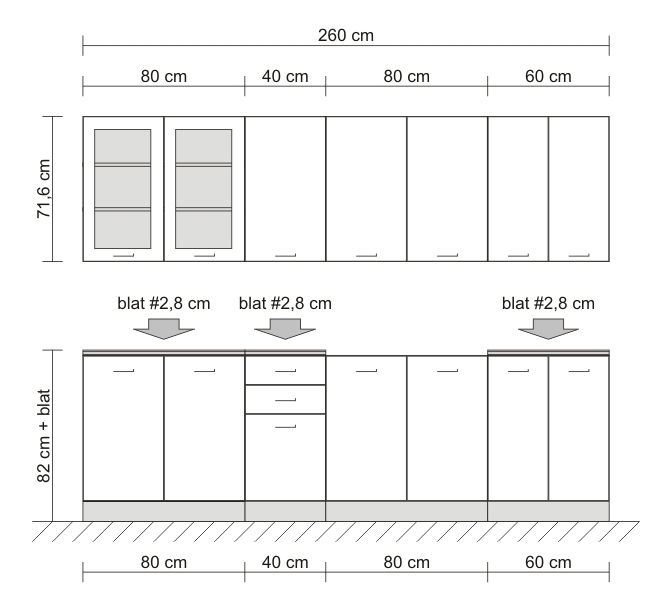 Kuchyňa BRW NIKA 260 standard PORTAL Čerešňa antická
