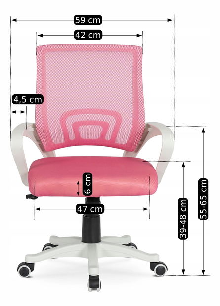 Gyerek forgószék Novatos (rózsaszín) 