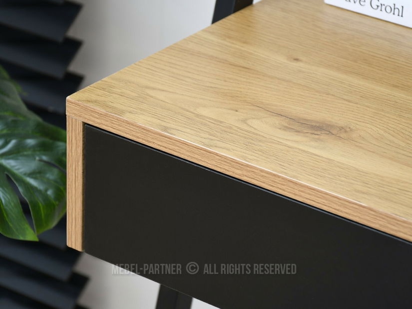 PC stol Rigielo (crni hrast + crna)