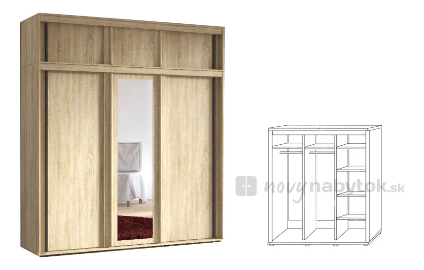 Šatníková skriňa Promo P4DS07