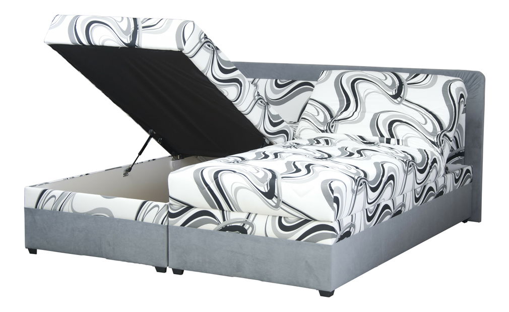 Manželská posteľ 180 cm Blanár Bologna (sivá) (s roštom a matracom)