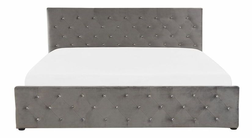 Manželská posteľ 180 cm AMESIA (sivá) (s roštom a úl. priestorom)