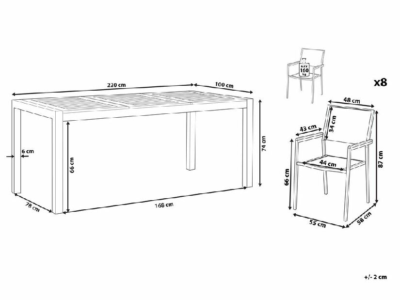 Set mobilier de grădină Giggles (lemn deschis + alb)