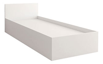 Pat de o persoană 90 cm Oleg I (Alb) (cu sp. depozitare)
