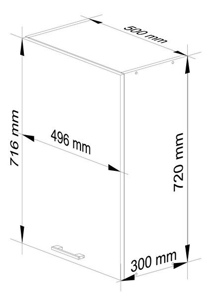 Felső konyhaszekrény Organo W 50 (fehér + grafit)