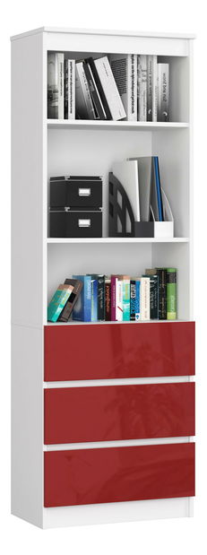 Regál Ravindra (fehér + fényes piros)