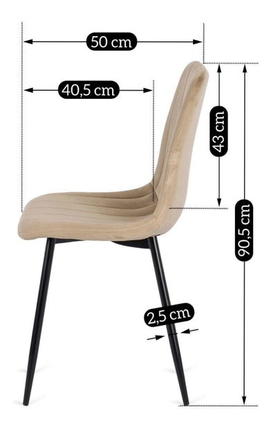 Scaun sufragerie Imprimir (bej + negru) 