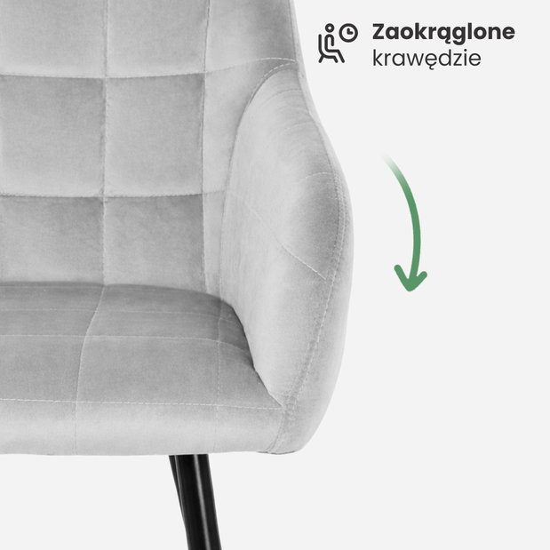 Set blagovaonskih stolica (2 kom.) Luksemburg (siva + crna)