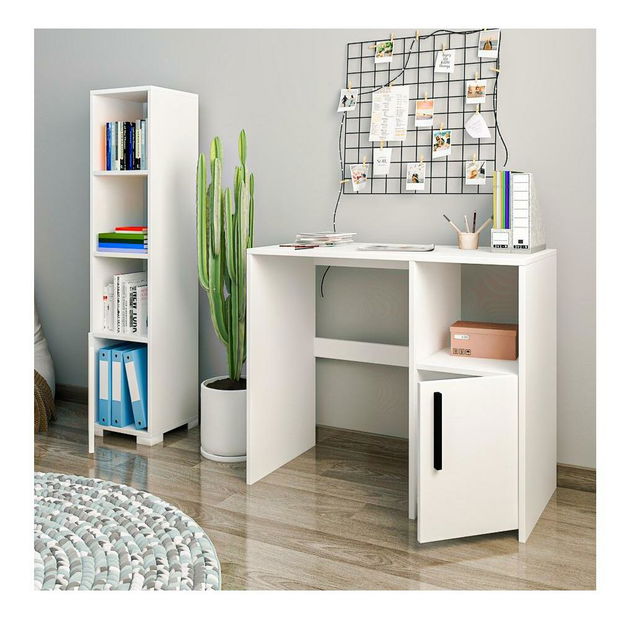 PC asztal regállal Kankan (fehér)