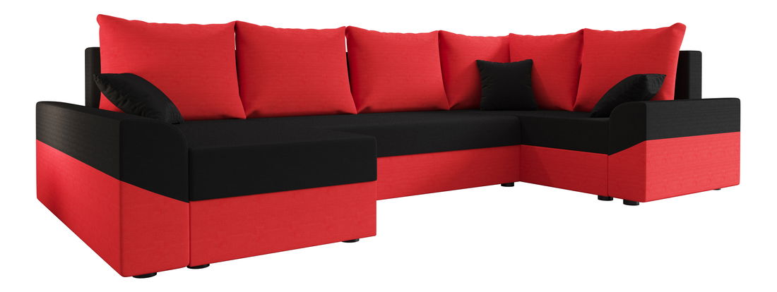 Sarok ülőgarnitúra Dusk Long (piros + fekete) (J)