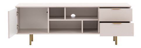 Set mobilier living Newelon I (Negru + auriu) 