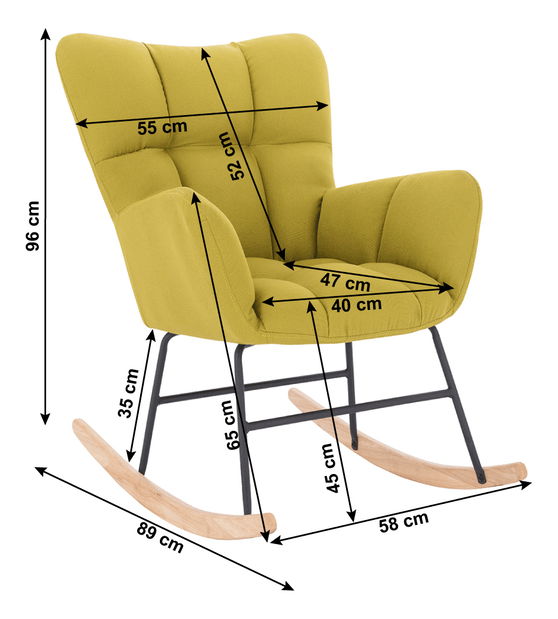 Dizajnové hojdacie kreslo Kerem (pistáciová)