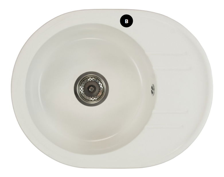 Chiuvetă de bucătărie Baltera (negru) (cu 1 orificiu pentru robinet)