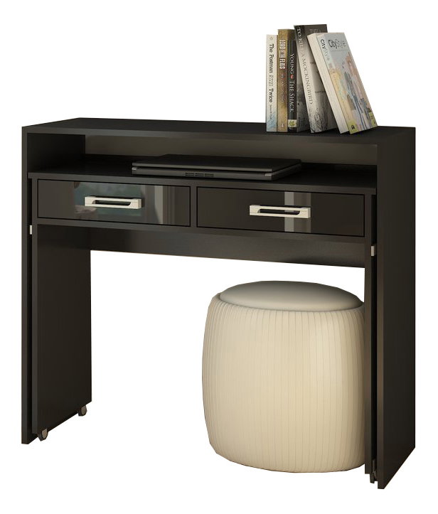 Számítógépasztal Zoom (fekete + fényes fekete)