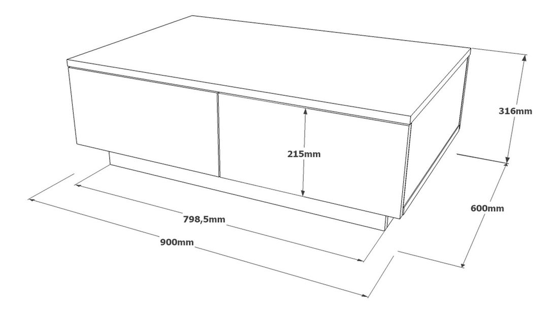 Konferenčný stolík Love 1 (Strieborná + Antracitová)