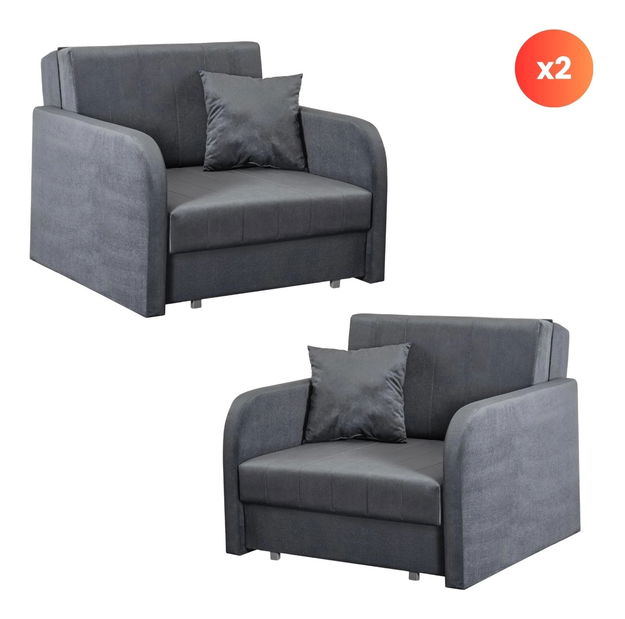 Rozkladacie kreslo 2 ks Verne 1 (sivá) 