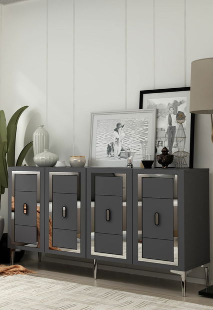 Skrinka Orino 1 (antracit + strieborná)