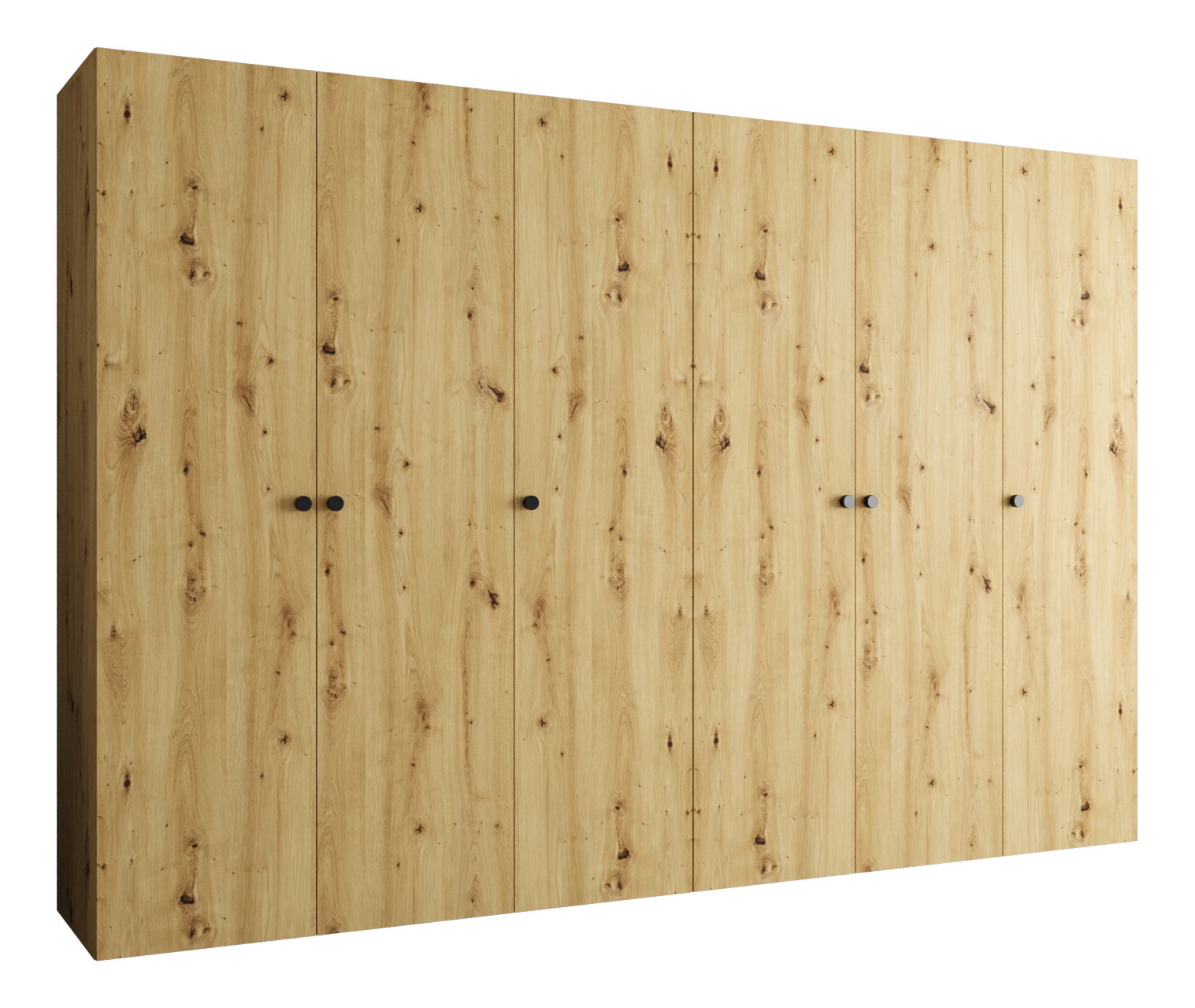 Šatníková skriňa 300 cm Parna 1 (dub artisan + čierna)