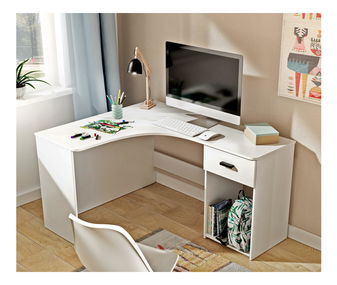 Sarok PC asztal  Cornello (fehér)