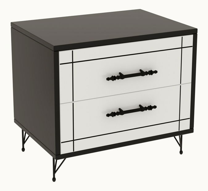 Éjjeliszekrény Natasha (fehér + fekete)