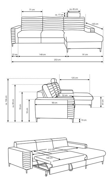 Sarok ülőgarnitúra Coleen (rozsda) (J)
