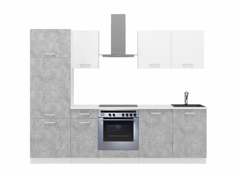 Dulap Tanith 260 cm (bellato gri + alb)