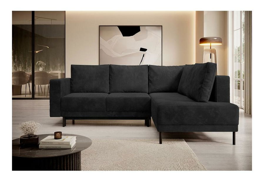 Sarokkanapé Rodriguez (J) (fekete + fekete)