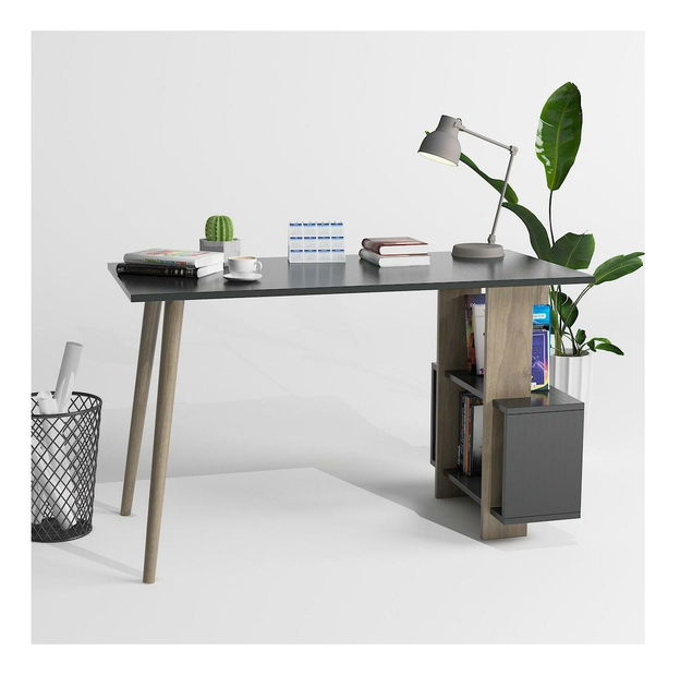 Písací stôl Mavade 6 (antracit + orech) 