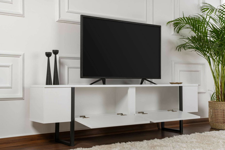TV stolík/skrinka Sancuty (biela + čierna)