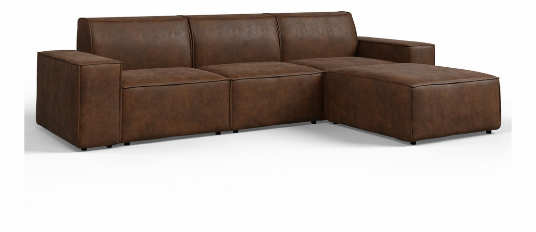 Kutna garnitura Cuboid L (tamnosmeđa) (D)