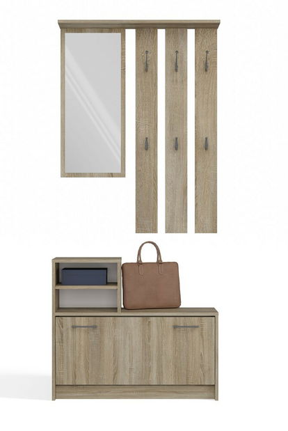 Set mobilier hol Vayan 1 (stejar sonoma) (cu oglindă)