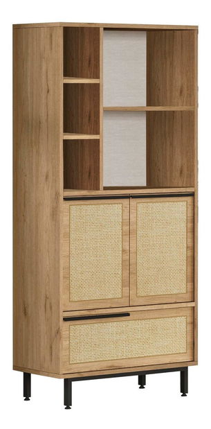 Dulap bucătărie Otto 9 B (nuc + stejar + negru)