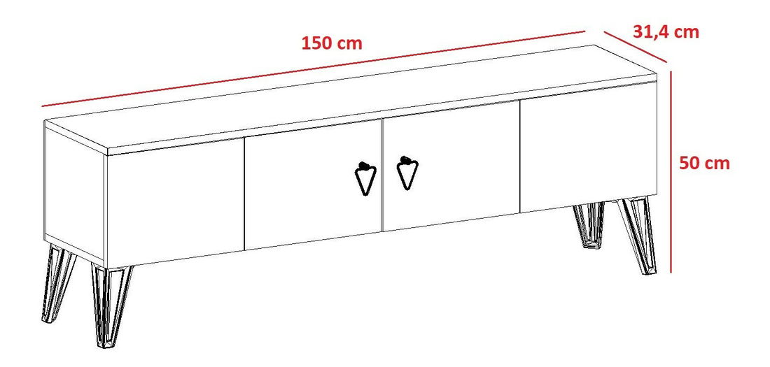 TV stolík/skrinka Capari (Biela + Zlatá) *výpredaj