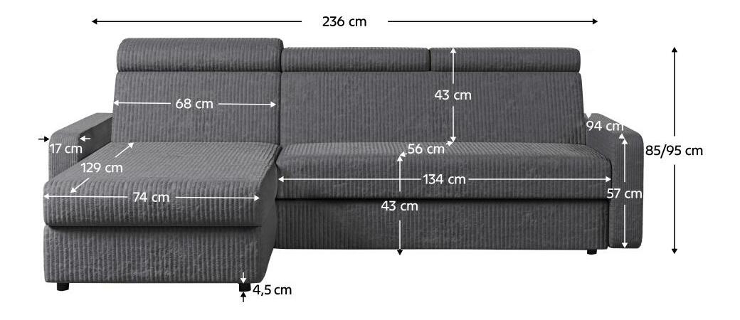 Colțar de grădină Moira (gri) (S)