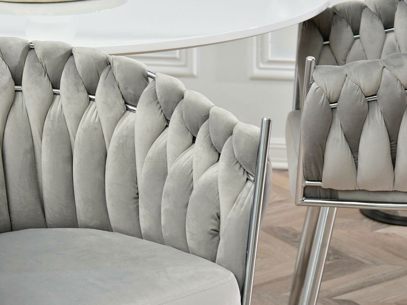 Jedálenská stolička Radio (sivá + strieborná)