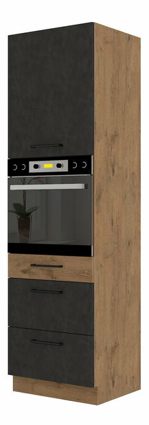 Dulap de bucătărie pentru alimente pentru cuptor Virion 60 DPS 210 3S 1F (stejar lancelot + gri)