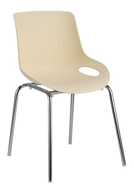 Scaun de sufragerie Emely (Bej + Crom)